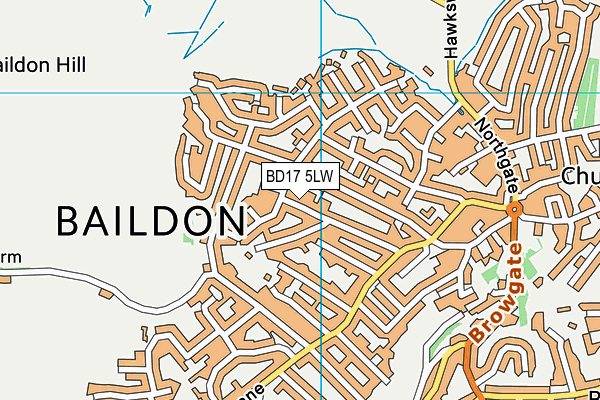 BD17 5LW map - OS VectorMap District (Ordnance Survey)