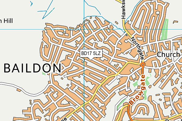 BD17 5LZ map - OS VectorMap District (Ordnance Survey)