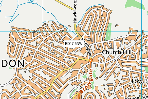 BD17 5NW map - OS VectorMap District (Ordnance Survey)