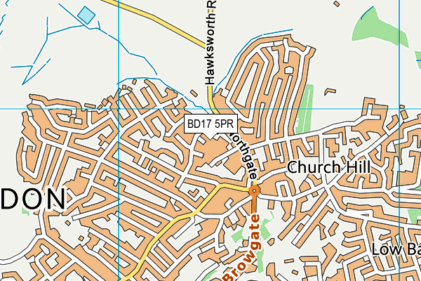 BD17 5PR map - OS VectorMap District (Ordnance Survey)