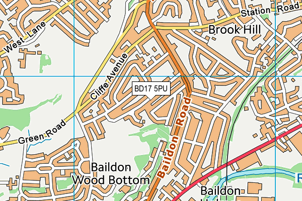 BD17 5PU map - OS VectorMap District (Ordnance Survey)