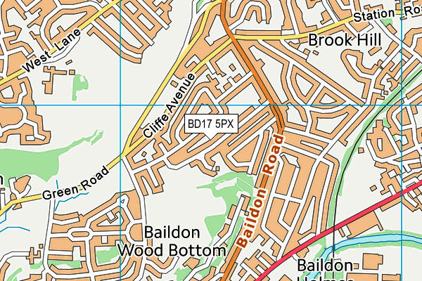 BD17 5PX map - OS VectorMap District (Ordnance Survey)