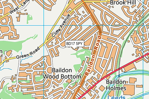 BD17 5PY map - OS VectorMap District (Ordnance Survey)