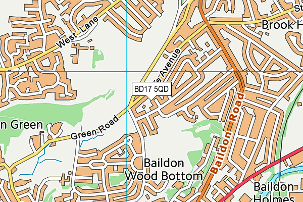 BD17 5QD map - OS VectorMap District (Ordnance Survey)