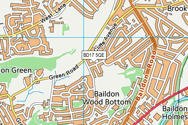 BD17 5QE map - OS VectorMap District (Ordnance Survey)