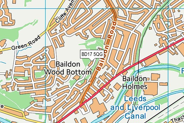 BD17 5QG map - OS VectorMap District (Ordnance Survey)
