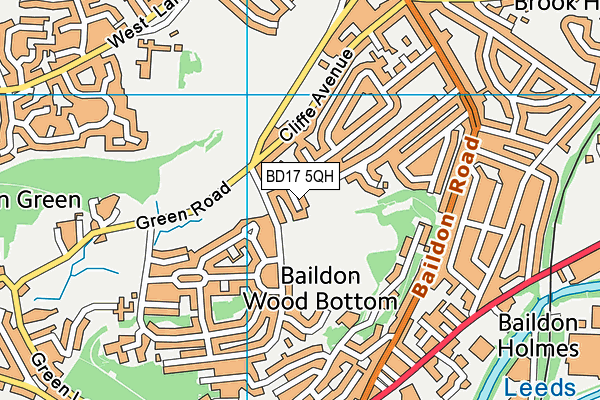 BD17 5QH map - OS VectorMap District (Ordnance Survey)