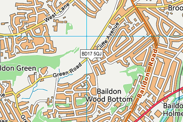 BD17 5QJ map - OS VectorMap District (Ordnance Survey)