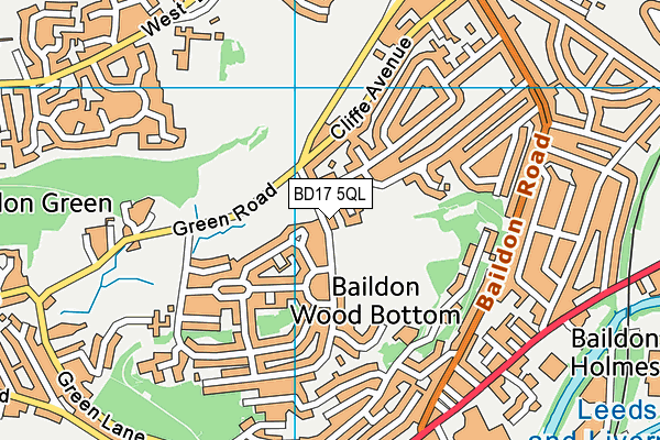 BD17 5QL map - OS VectorMap District (Ordnance Survey)
