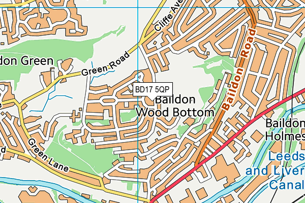 BD17 5QP map - OS VectorMap District (Ordnance Survey)