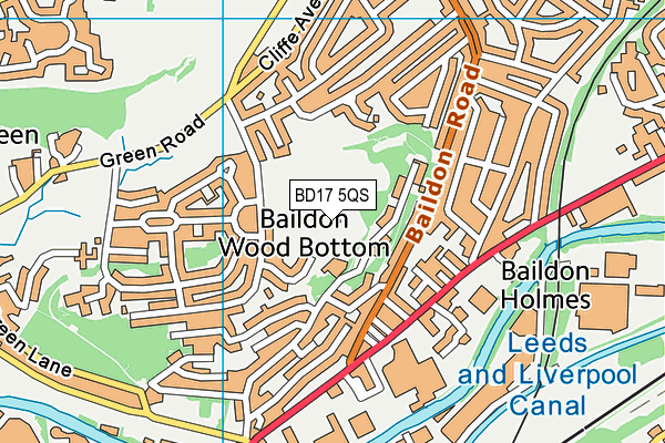 BD17 5QS map - OS VectorMap District (Ordnance Survey)