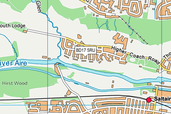 BD17 5RU map - OS VectorMap District (Ordnance Survey)