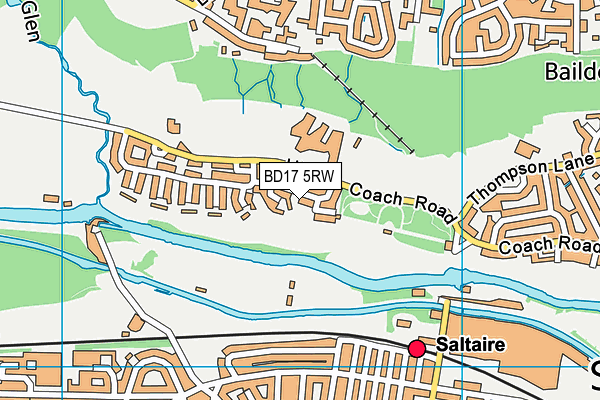 BD17 5RW map - OS VectorMap District (Ordnance Survey)