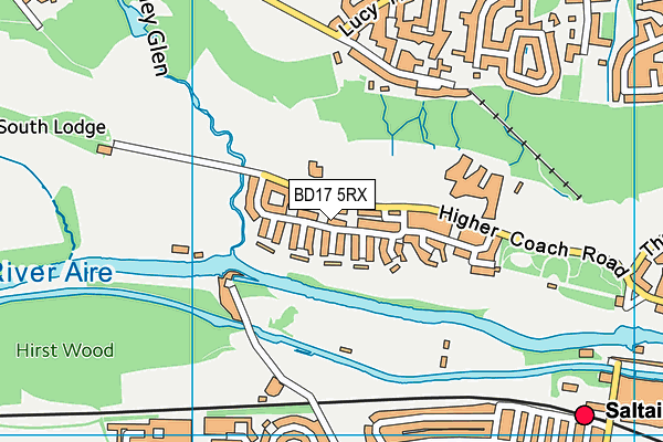 BD17 5RX map - OS VectorMap District (Ordnance Survey)