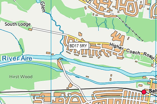 BD17 5RY map - OS VectorMap District (Ordnance Survey)