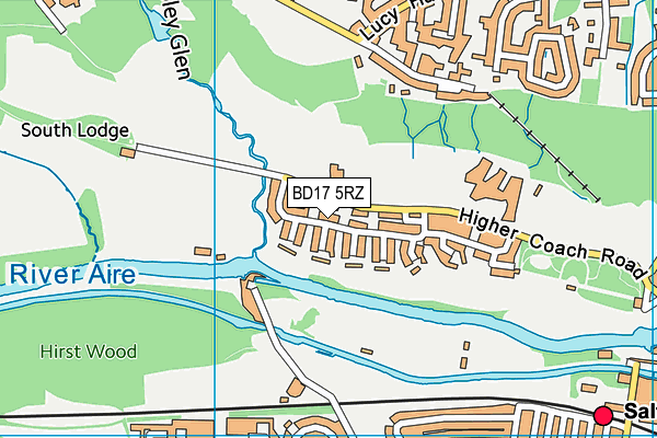 BD17 5RZ map - OS VectorMap District (Ordnance Survey)