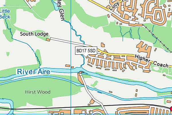 BD17 5SD map - OS VectorMap District (Ordnance Survey)