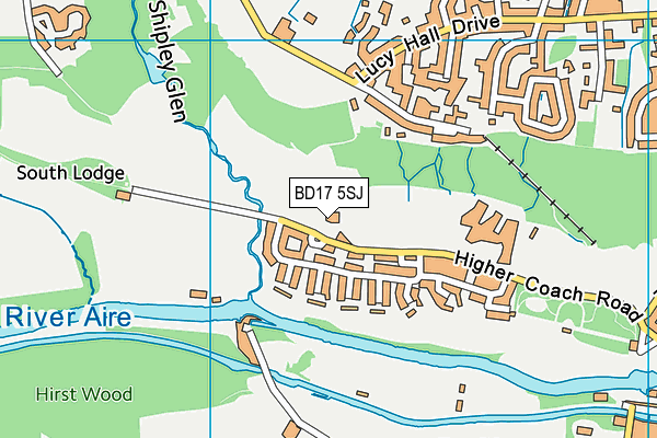 BD17 5SJ map - OS VectorMap District (Ordnance Survey)