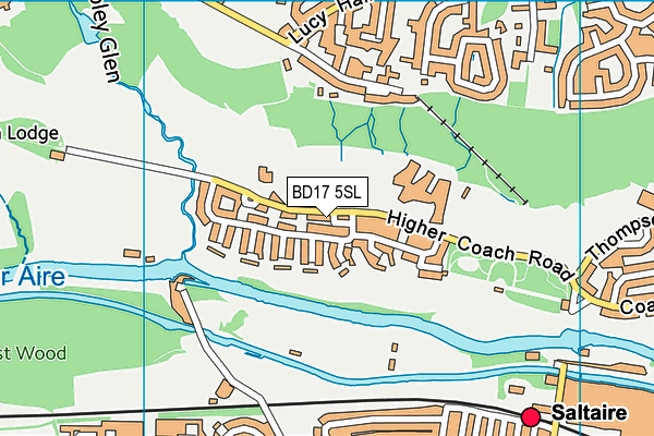 BD17 5SL map - OS VectorMap District (Ordnance Survey)