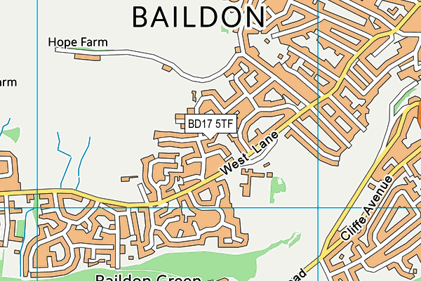 BD17 5TF map - OS VectorMap District (Ordnance Survey)