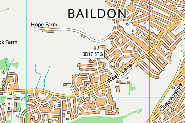 BD17 5TG map - OS VectorMap District (Ordnance Survey)