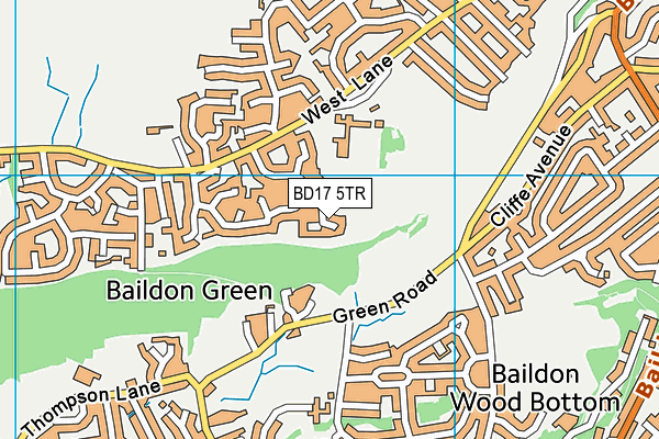 BD17 5TR map - OS VectorMap District (Ordnance Survey)