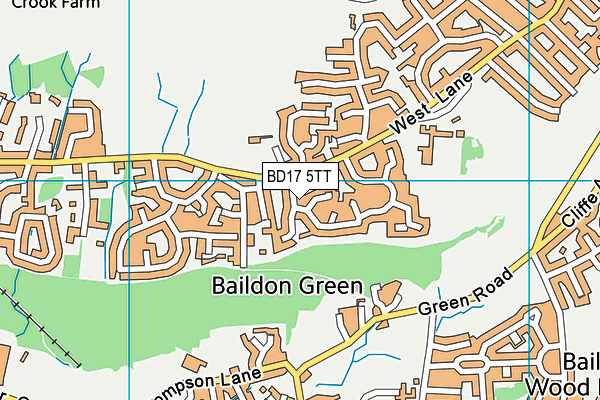 BD17 5TT map - OS VectorMap District (Ordnance Survey)