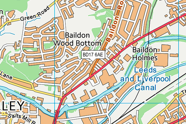 BD17 6AE map - OS VectorMap District (Ordnance Survey)