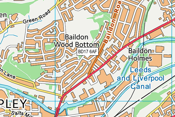 BD17 6AF map - OS VectorMap District (Ordnance Survey)