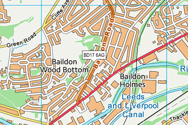 BD17 6AG map - OS VectorMap District (Ordnance Survey)