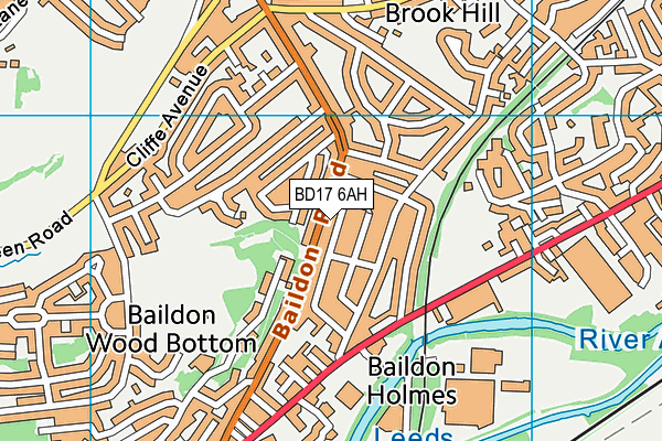 BD17 6AH map - OS VectorMap District (Ordnance Survey)