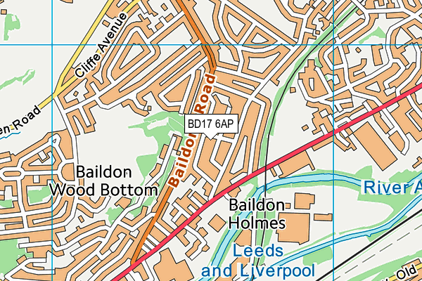 BD17 6AP map - OS VectorMap District (Ordnance Survey)