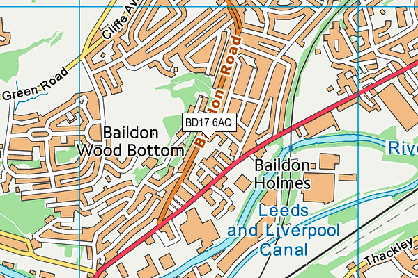 St Aidens Church Hall map (BD17 6AQ) - OS VectorMap District (Ordnance Survey)