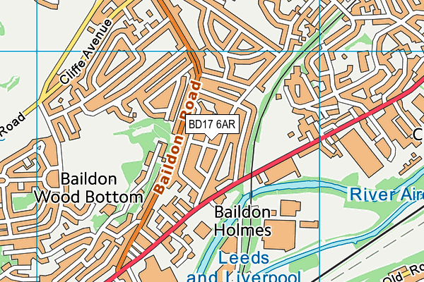BD17 6AR map - OS VectorMap District (Ordnance Survey)