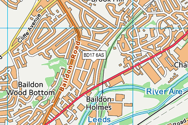 BD17 6AS map - OS VectorMap District (Ordnance Survey)