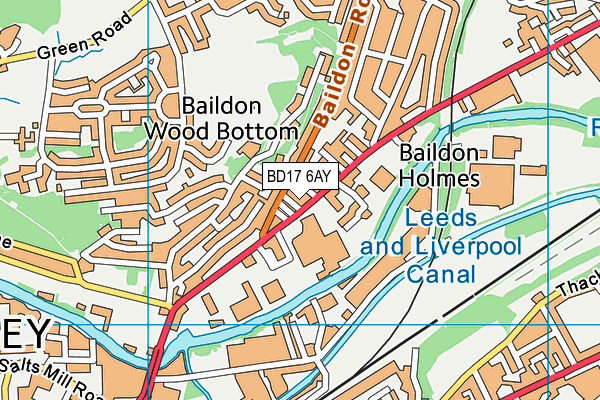 BD17 6AY map - OS VectorMap District (Ordnance Survey)