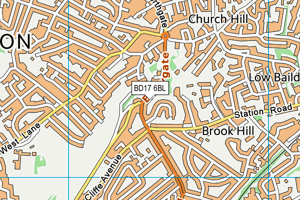 BD17 6BL map - OS VectorMap District (Ordnance Survey)