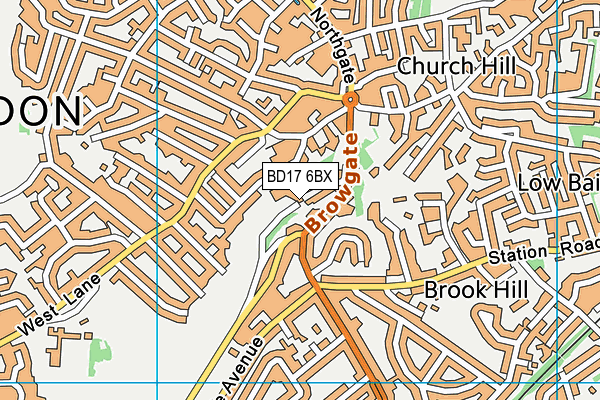 BD17 6BX map - OS VectorMap District (Ordnance Survey)