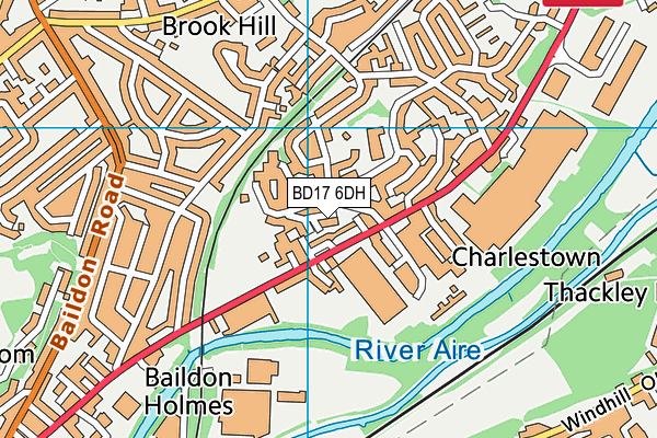 BD17 6DH map - OS VectorMap District (Ordnance Survey)
