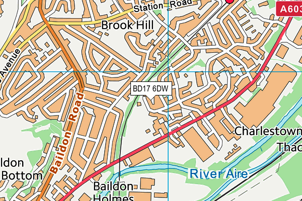 BD17 6DW map - OS VectorMap District (Ordnance Survey)