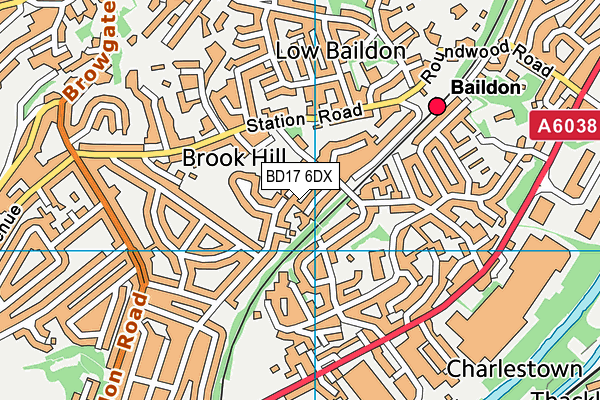 BD17 6DX map - OS VectorMap District (Ordnance Survey)