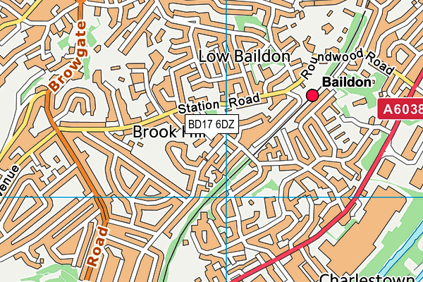 BD17 6DZ map - OS VectorMap District (Ordnance Survey)