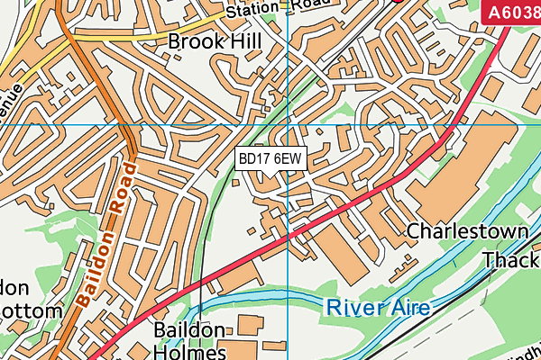 BD17 6EW map - OS VectorMap District (Ordnance Survey)