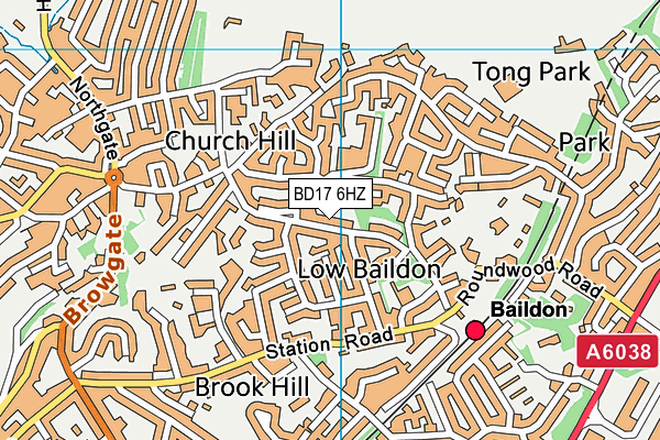 BD17 6HZ map - OS VectorMap District (Ordnance Survey)
