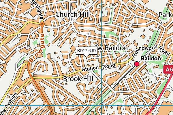 BD17 6JD map - OS VectorMap District (Ordnance Survey)