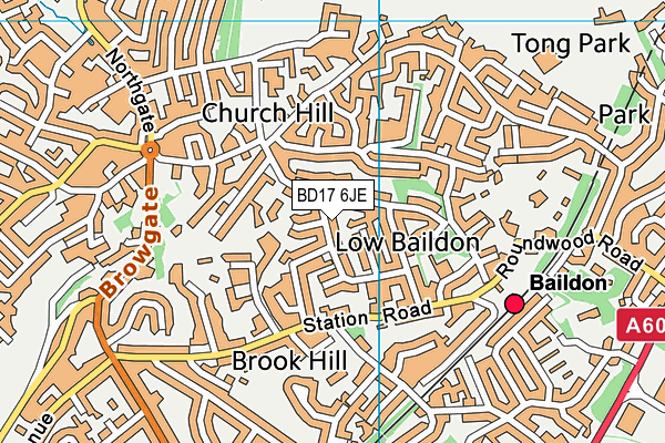 BD17 6JE map - OS VectorMap District (Ordnance Survey)