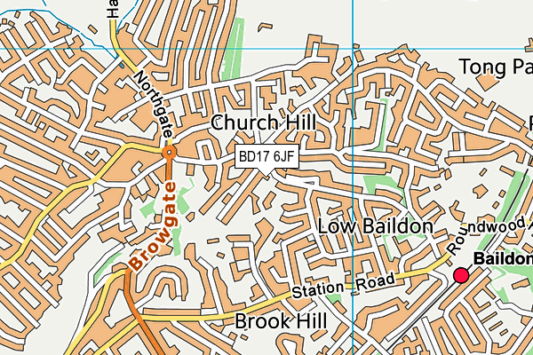 BD17 6JF map - OS VectorMap District (Ordnance Survey)