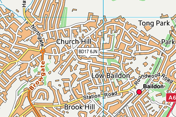BD17 6JN map - OS VectorMap District (Ordnance Survey)