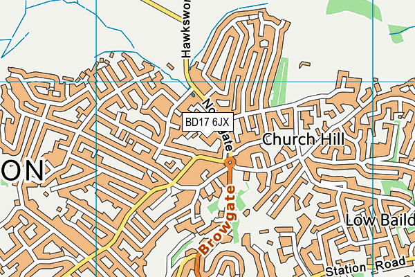 BD17 6JX map - OS VectorMap District (Ordnance Survey)