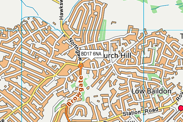 BD17 6NA map - OS VectorMap District (Ordnance Survey)